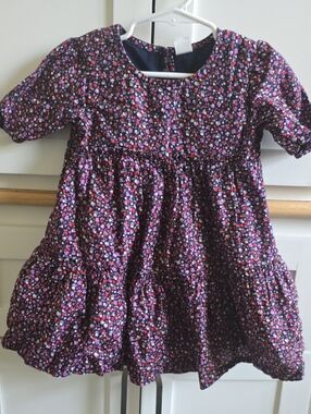Babg GAP Purple & Pink Floral Tiered Dress